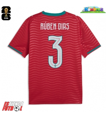 Portugal Ruben Dias #3 Primera Equipación Mundial 2026 Manga Corta